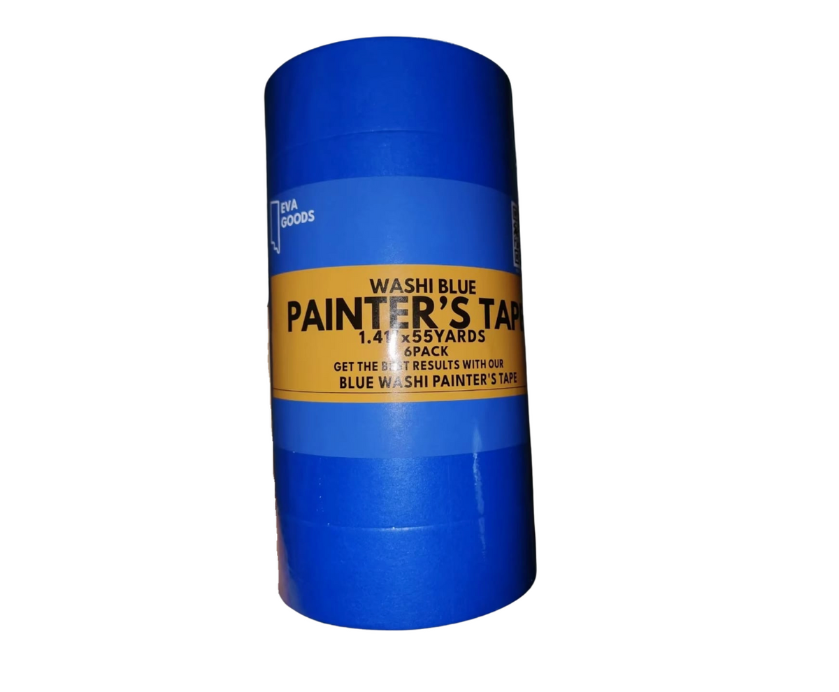 Premium Blue Painters Tape 6 Pack 1.41 inches